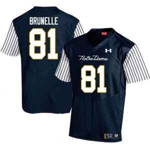 Notre Dame Fighting Irish Men's Jay Brunelle #81 Navy Under Armour Alternate Authentic Stitched College NCAA Football Jersey MMV2899EC
